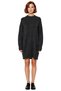 Women's Grey Shift Molded Crew Neck Low Long Sleeve Mini Knitwear Dress Comfortable Choice for Winter Months - 3