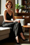 Women's A-Line Maxi Thin Strap V-Neck Stylish Evening Dress Elegant Knitted Unlined Plain Design Quality - 2