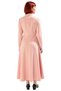 Women's Maxi Length Woven Plain Pattern Ribbon Detail Skater Silhouette Standard Sleeve Stylish Dress Quality - 4