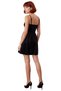 Women's Black Skater Strapless Neckline Buttoned Velvet Mini Dress Ideal for Stylish Cocktail Invitations - 4