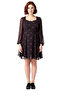 Women's Plus Size a Line Chiffon Geometric Pattern Mini Sweetheart Neck Balloon Sleeve Spring Autumn Dress - 3