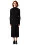 Women's Mock Neck Long Sleeve Maxi Length Ribbed Knit Dress Winter Casual Chic with Stylish Button Details - 3