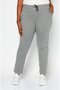 Women Sportswear Fit Drawstring Brand Logo Pull On Sweatpants, Grey