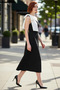 Asymmetrical Neckline Bowknot Midi Skater Evening Dress for Women Stylish Night Events Ideal