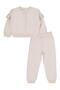 2-5 Years Old Tracksuit Set with Ruffled Sleeves - Beige 5-6 Years Old - 2