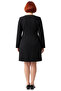 Women's Black Solid Pattern Woven Jacket Lapel Mini Length Plus Size Stylish and Modern Office Work Wear - 4