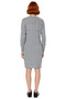 Women's Hair Braid Patterned Shift Mold Long Sleeve Crew Neck Mini Knitwear Dress Stylish and Comfortable - 4