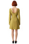 Women's Green A-Line Pocket Detail Boat Neck Spanish Sleeve Mini Woven Dress Winter Season Elegance - 4