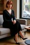 Women's Long Sleeve Double-Breasted Neckline Bodycon Drape Detailed Knitted Sandy Woven Maxi Evening Dress Quality - 2