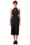 Women's Satin Halter Neck Sleeveless Midi Dress Stylish and Elegant Ideal Design Option for Invitations - 3