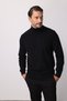 Black Standard Fit Slim Fit Half Fisherman Straight Long Sleeve Knitwear - 2