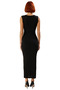 Women's Bodycon Cut Sleeveless Maxi Dress Stylish Cut Out Detailed Knitted Sandy Textured Design Quality - 4