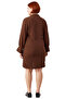 K Double-Breasted Woven Mini Dress for Women Standard Sleeve Long Sleeve Stylish Brown Solid - 4