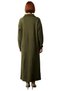 Women's Smoked Comfortable Fit Maxi Size Zippered Mock Neck Plain Pattern Long Sleeve Knitwear Dress Good Quality - 4