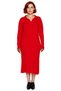 Women's Polo Neck Corded Fabric Bodycon Knitwear Midi Dress Long Sleeve Winter Casual Stylish Acrylic Design - 3