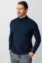 Navy Blue Standard Fit Slim Fit Half Fisherman Straight Long Sleeve Knitwear - 5