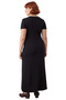 Women's Bodycon Stretchy Knitted Maxi Dress Black Solid Crew Neck Short Sleeve Spring Autumn - 4