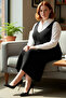 Women's Gray Shift Knitwear Jile Midi Dress V-Neck Plain Textured Comfortable Spring Autumn Quality - 2