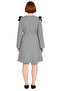 Plus Size Plaid A-Line Long Sleeve Boat Neck Shoulder Bow Mini Woven Dress for Women in Winter - 4