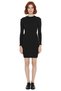 Women's Bodycon Mini Long Sleeve Corded Fabric Knitted Dress with Crew Neckline Offers Casual Everyday Chic - 3