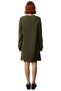 Women's Shift Knit Mini Dress with Flowy Detail, Casual Crew Neck, Long Raglan Sleeves, Winter Wear - 4