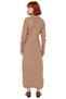 Women's Double-Breasted Collar Knitwear Midi Dress Plain Patterned Low Long Sleeve Belt Detail Winter Elegance - 4