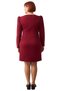 Women Burgundy Bodycon V Neck Balloon Sleeve Long Sleeve Woven Mini Dress Plus Size Chic Casual Quality - 4