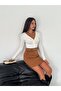 Women's Mini-Length Belted Suede Skirt Above the Knee - 4