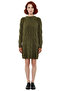 Women's Hair Braid Patterned Shift Mold Long Sleeve Crew Neck Mini Knitwear Dress Stylish and Comfortable - 3