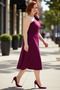 Women's Plus Size Bodycon Midi Dress One Shoulder Asymmetrical Neckline Chic Elegant Woven for Invitations