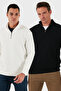 قطن ذو قصة عادية ونصف سحاب ياقة مرتفعة متوسطة الطول عبوة من قطعتين سويت شيرت رجالي SWEAT 5905716S2