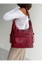 New Model with Cover, High Quality Soft Leather, Multi-Sectioned, Large Size Backpack and Shoulder Bag - 3