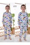 Set of 2 Children's Pajama Sets with Cars and Dinosaur Patterns