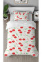Cherry Cherry Fruit Beige Patterned Printed Specially Designed Single Style Stylish Duvet Cover Set Without Sheets