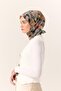 Thin Cotton Soft Scarf Orange-Pistachio Green Patterned Non-Slip Textured Tok Duruşlu 90X90 - 6