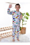 Set of 2 Children's Pajama Sets with Cars and Dinosaur Patterns - 8