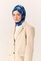 وشاح قطني ناعم رفيع بنمط ساكس-تركواز قابل للتنفس ومتين 90x90 - 6