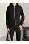 Women's Trend Modal Fabric College Collar Zippered Pocket Tracksuit Set - 2