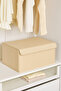 Large Size Box with Support Lid – Quilt Blanket Storage Box Organizer 60X40X30 - Beige - 3