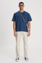 Pamuku Loose Fit Crew Neck t Shirt Men's t Shirt L24157 1Tf - 3