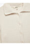 Buttoned Short Sleeve Polo Neck Knitwear Plush Cardigan - 5
