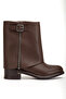 Women's Bitter Brown Leather Side Zipper Buckle Detailed Boots - 2