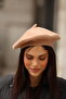 Women's Beige French Painter Beret Wool Warm Winter Beret - 5