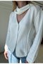 Ecru V-Neck Shawl Detailed Knitwear Cardigan - 2