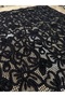 Black Chenille Floral Pattern Lace Fabric – 135 cm Width |   Elbiselik – a Piped K – Stylish Design Fabric - 3