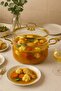 3.5 Lt Heat Resistant Pot with Gold Lid and Handle – Measured Borosilicate Glass Pot - 4