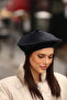 Women's Black Australian Wool Felt French Painter Beret Winter - 2