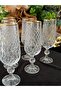 6 Pcs Bohemia Crystal Cut Gold Gilded Brown Soft Drinks Water Glass Cup (180ml) - 5