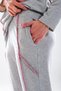 Women's Gray Pink Stitching Detailed Hijab Homewear Tracksuit Set – Carrot Fit Bottom, 85 cm Tunic Length _2278 - 4