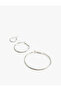 Set of 3 Steel Hoop Earrings - 3